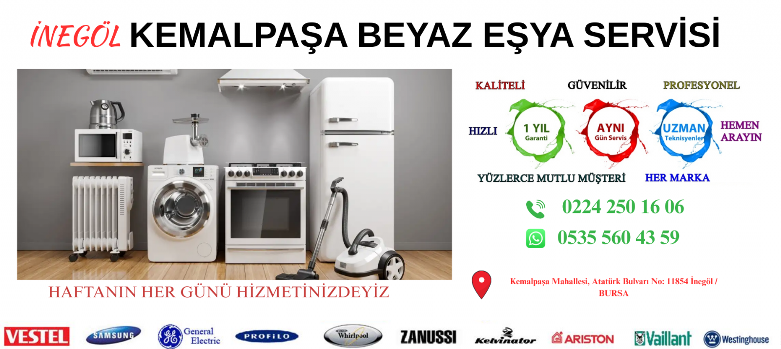 İnegöl Beyaz Eşya Servisi